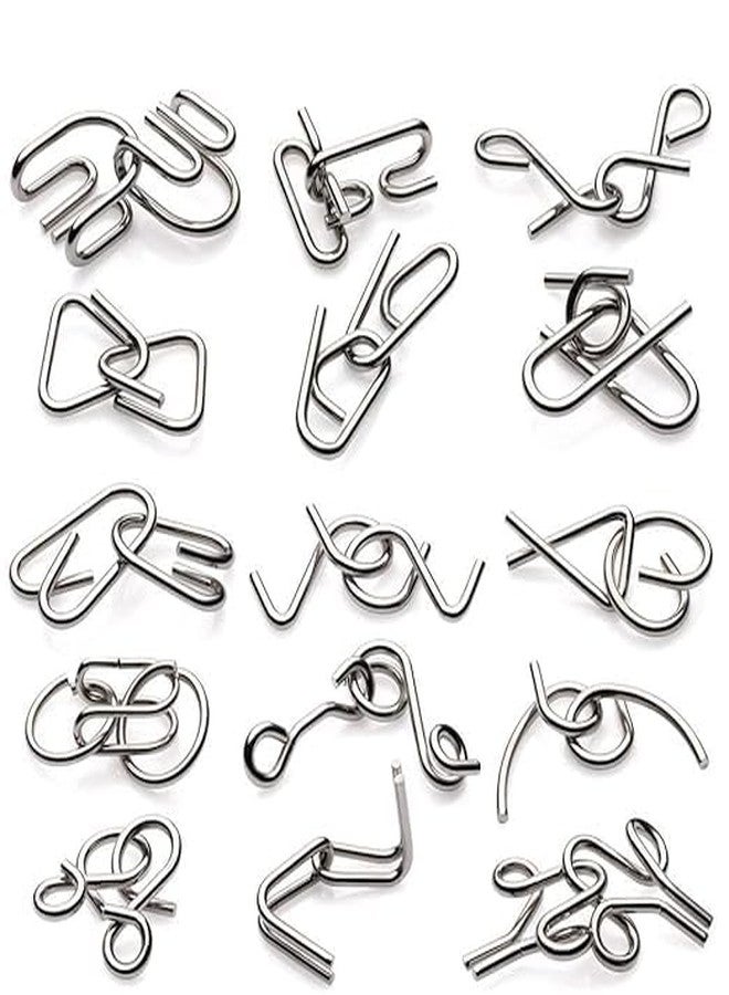 G2gather (12 PC Set) Brain Teasers Metal Wire Puzzle IQ Mental Puzzle Toys for Gifts, Party Favors, Prizes, Disentanglement Unlock Interlock Toys Brain Teaser - Image 1